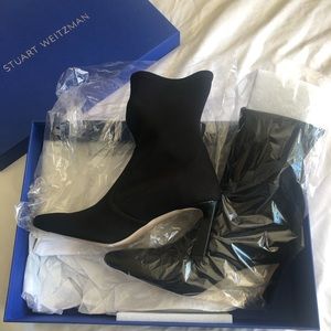 stuart weitzman rapture mid calf stretch sock booties